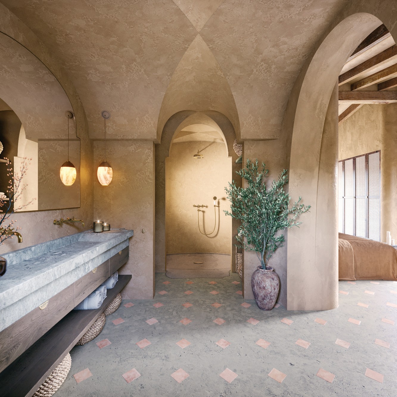 Luxurious spa-like bathroom