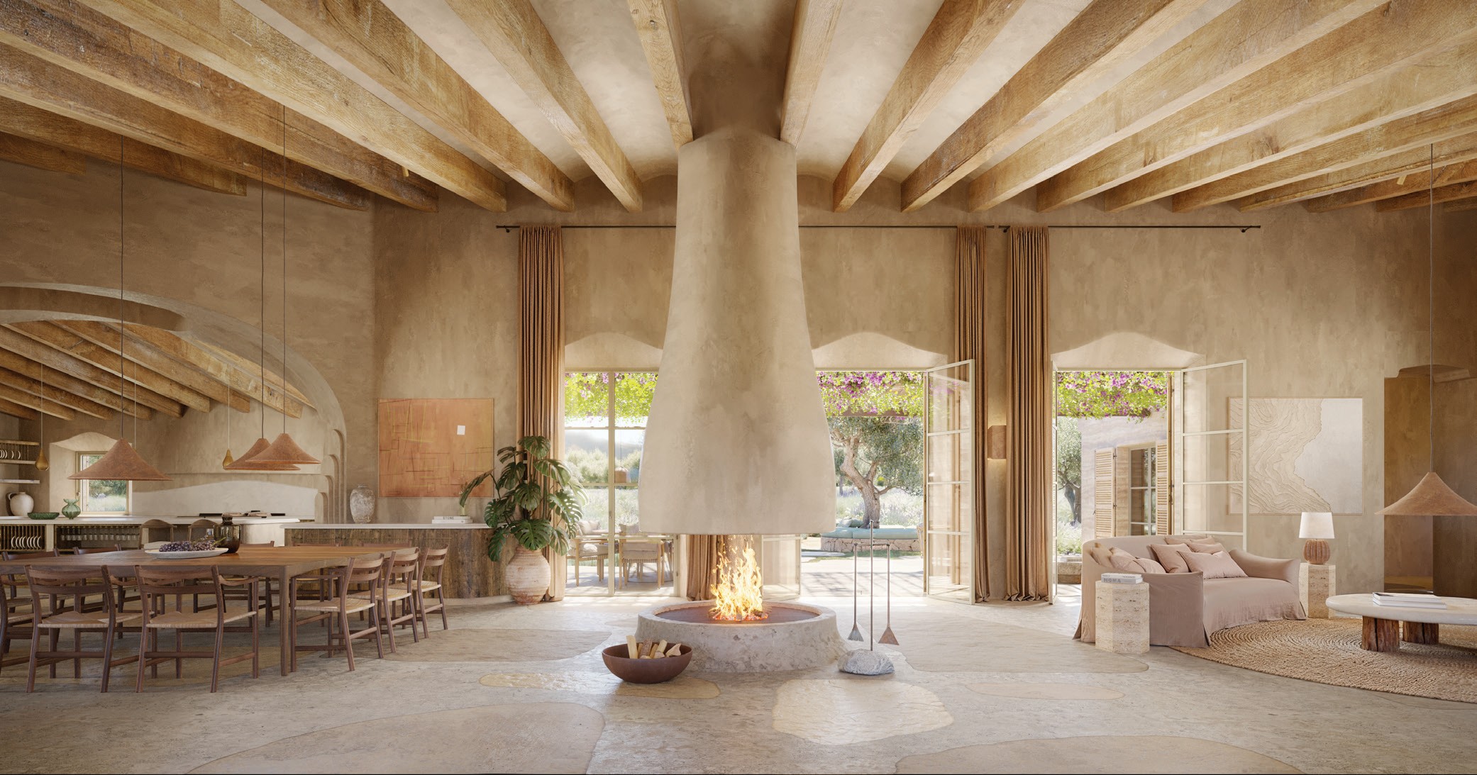 Living room with open design and natural light